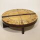 Round coffee table herbarium Roger Capron, Vallauris - ceramic and wooden structure