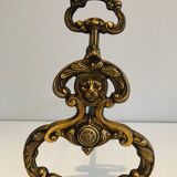 Chenets, cheminée, bronze, fer forgé, style néoclassique, lions