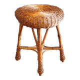 Round wicker stool 1960
