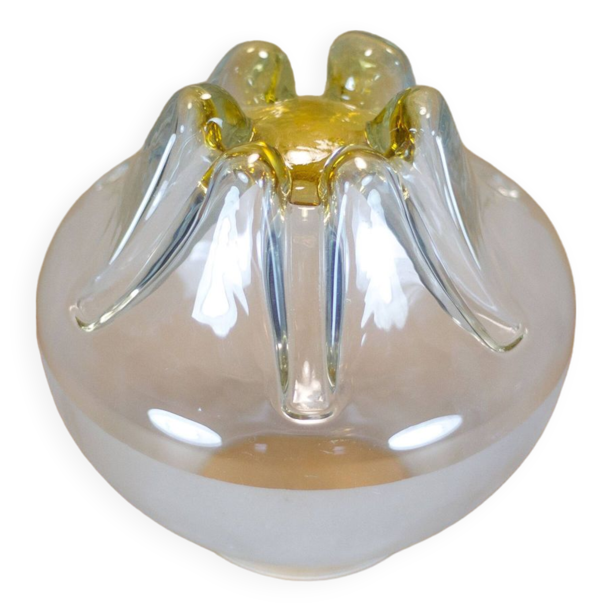 Globe vintage, globe Mazzega style, abat-jour verre, lampshade, 70's