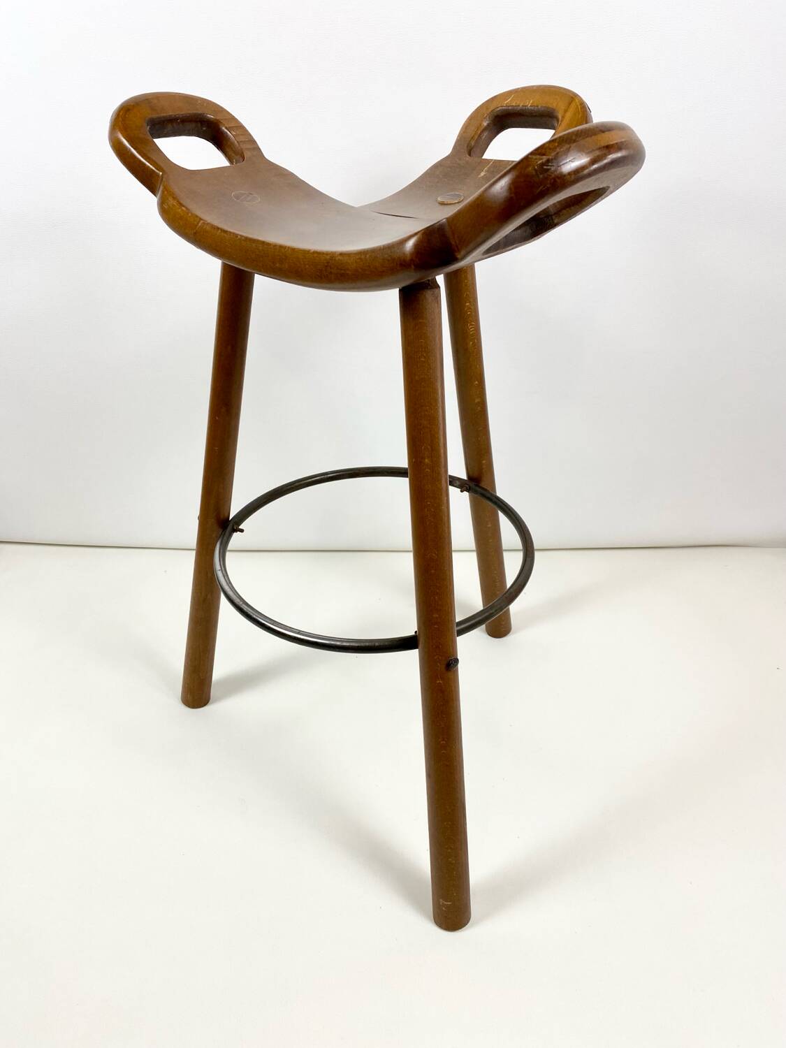 Brutalist bar stool by Carl Malmsten