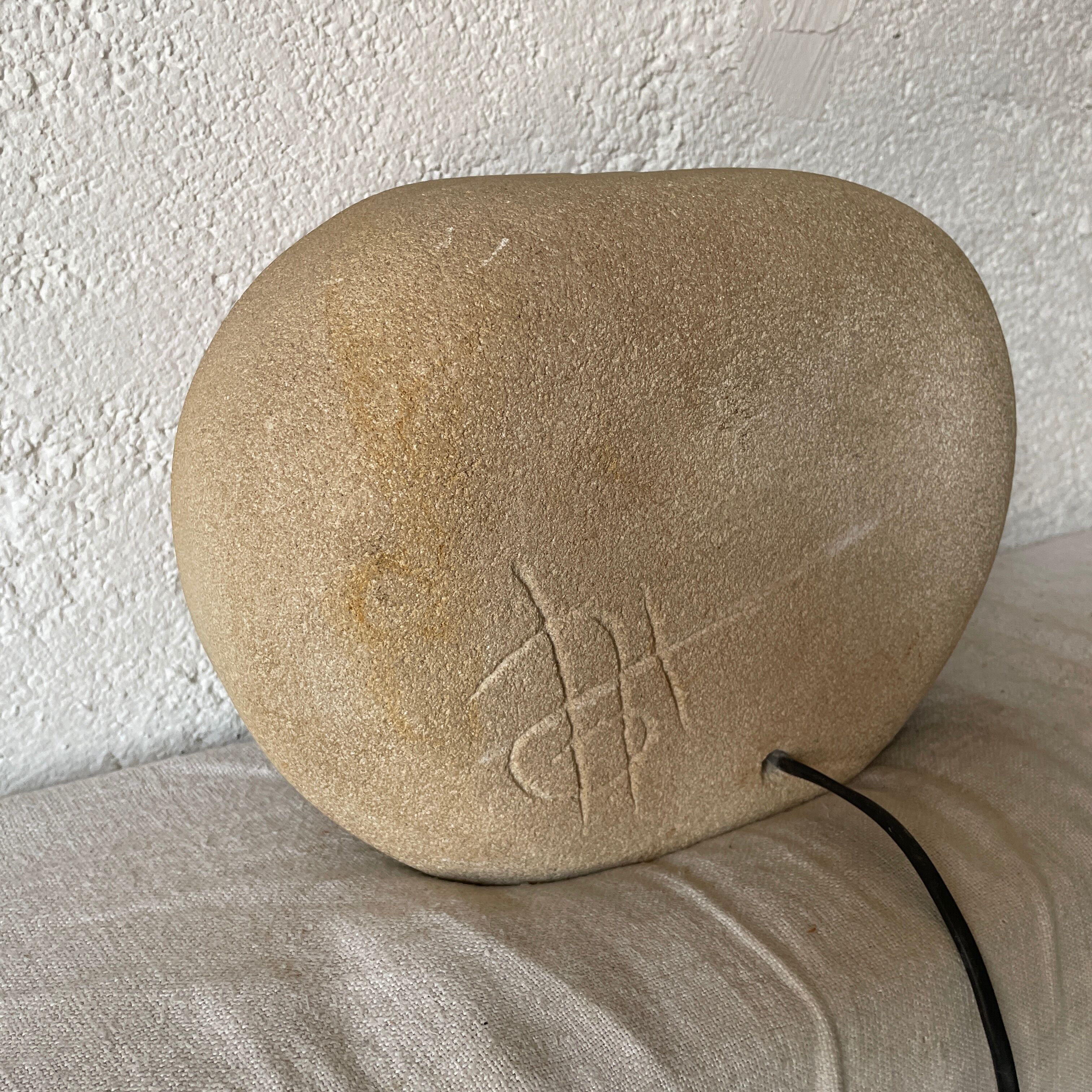 Arsene Galisson lamp in stone vintage design 1970