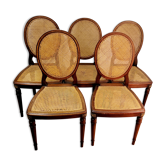5 chaises médaillon style Louis XVI