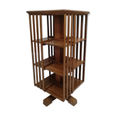 Old teak rotating bookcase