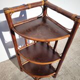 Rattan corner shelf