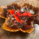 Vintage leaf-shaped earthenware centerpiece/trinket tray