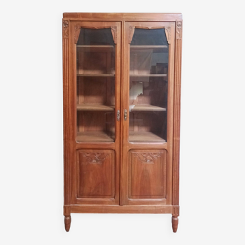 Art Deco walnut bookcase