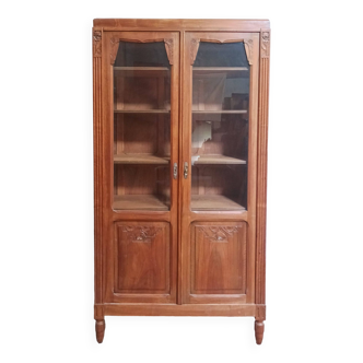 Art Deco walnut bookcase