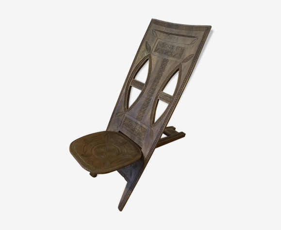 Chaise à palabre en bois sculpté