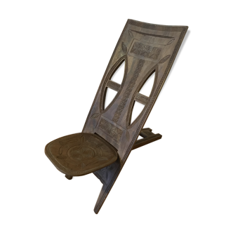 Chaise à palabre en bois sculpté