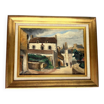 Painting: oil on panel village view