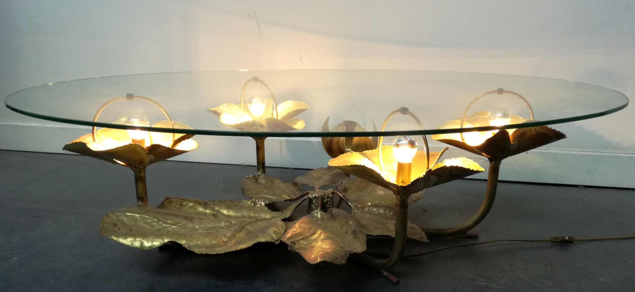 Brass coffee table by Henri Fernandez 1970s