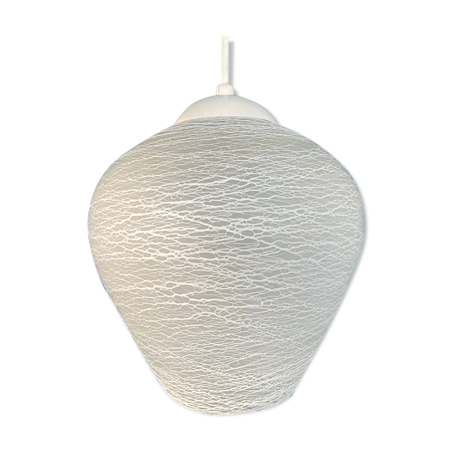Suspension en verre du milieu du siècle éclairage vintage