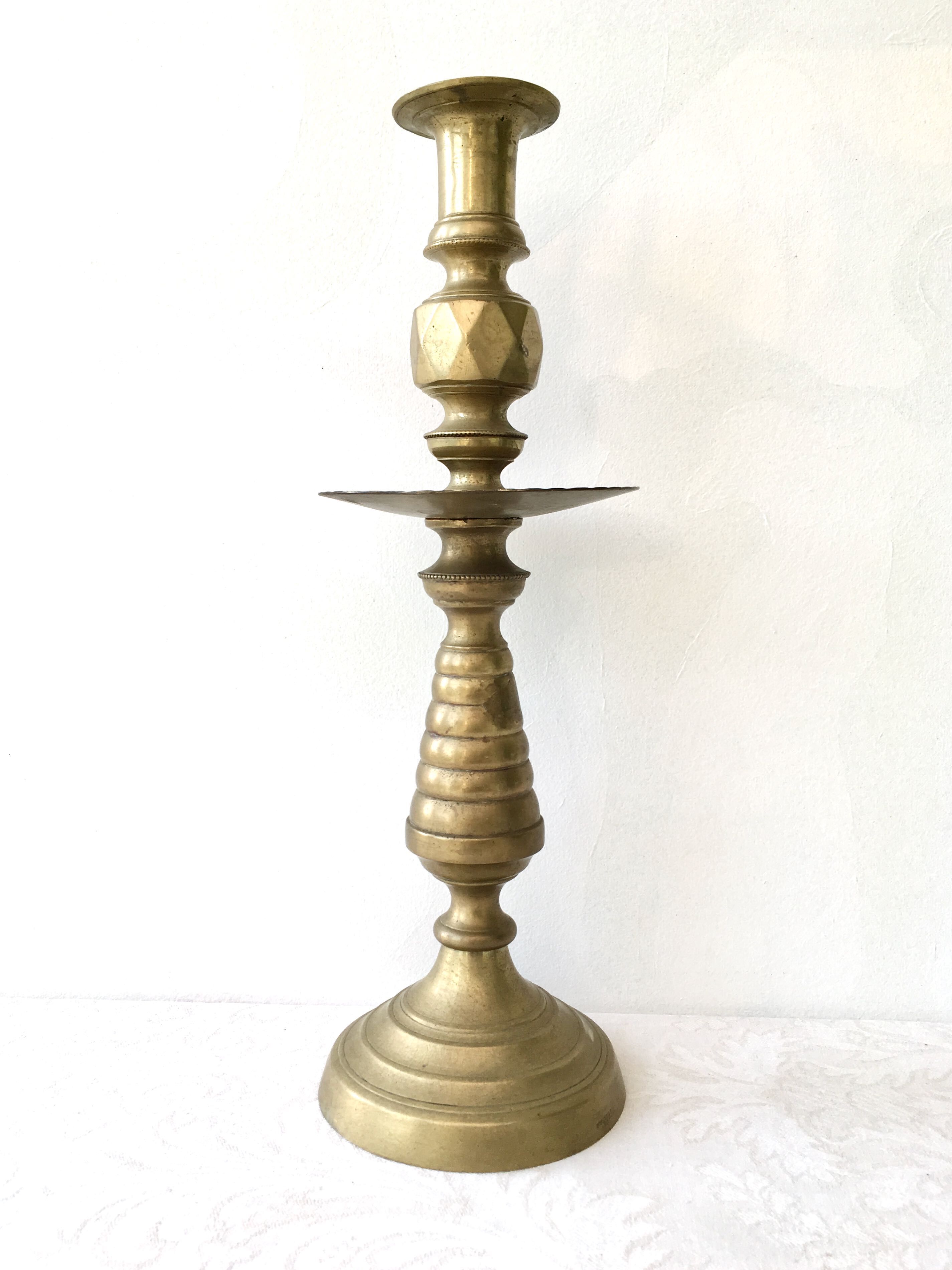 Art deco brass candle holder