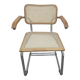 Breuer style armchair in original vintage canework