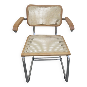 Breuer style armchair in original vintage canework