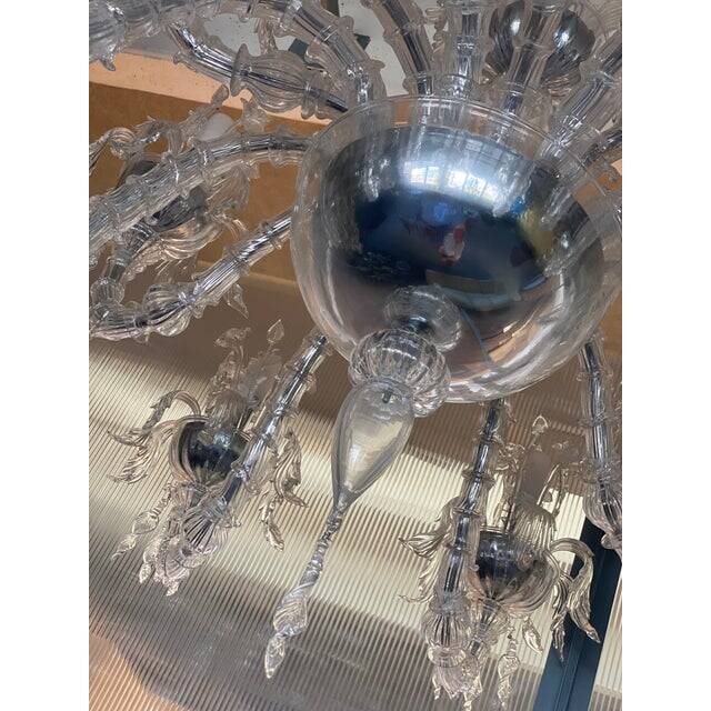 Contemporary "ca rezzonico" with flowers and leaves murano glass chandelier