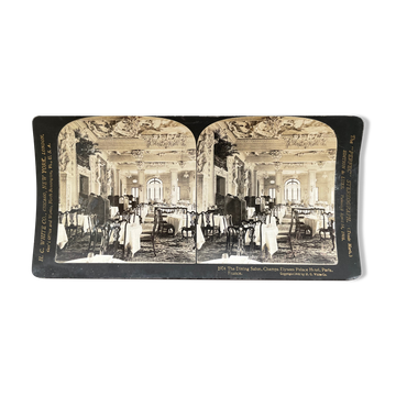 Photographie ancienne stereo, stereograph, luxe, albumine 1903 Palace Hôtel des Champs-Elysées Paris
