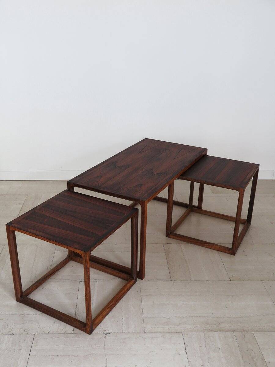 Nesting Tables attributed to Aksel Kjesgaard, Denmark, 1960s, Set of 3