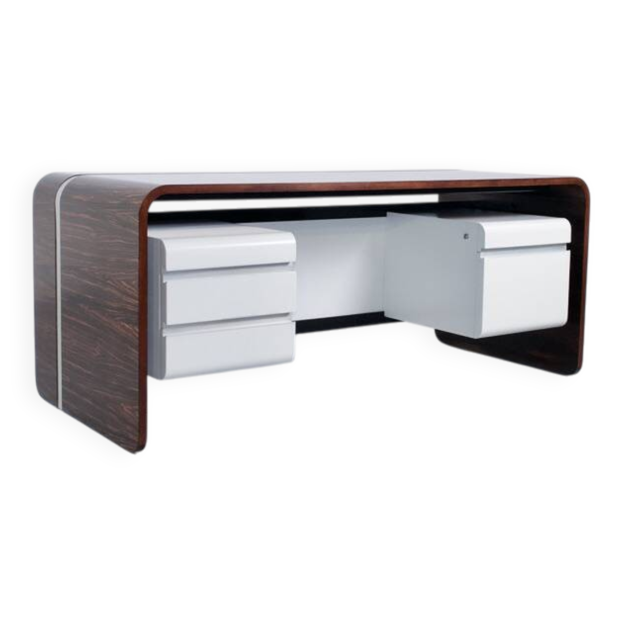 ROSEWOOD DESK MICHEL BOYER TFM EDITION 1970s ROTHSCHILD BANK
