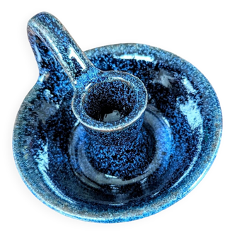 vintage manual candle holder midnight blue enamel