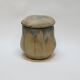 Gilbert Metenier Covered pot in beige and blue art nouveau flamed stoneware
