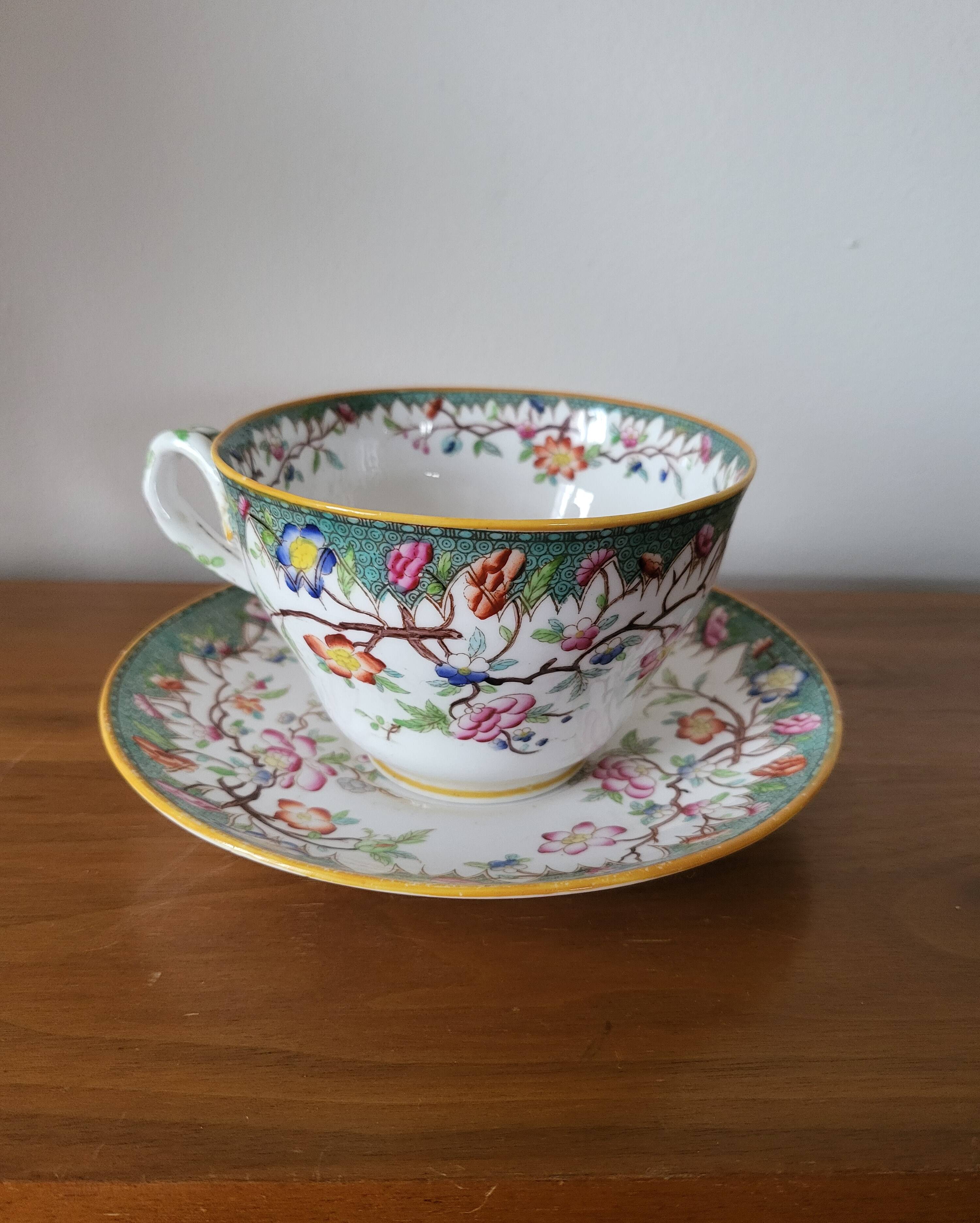 Large Tea or Chocolate Cup in Porcelain VPF Minton Decor