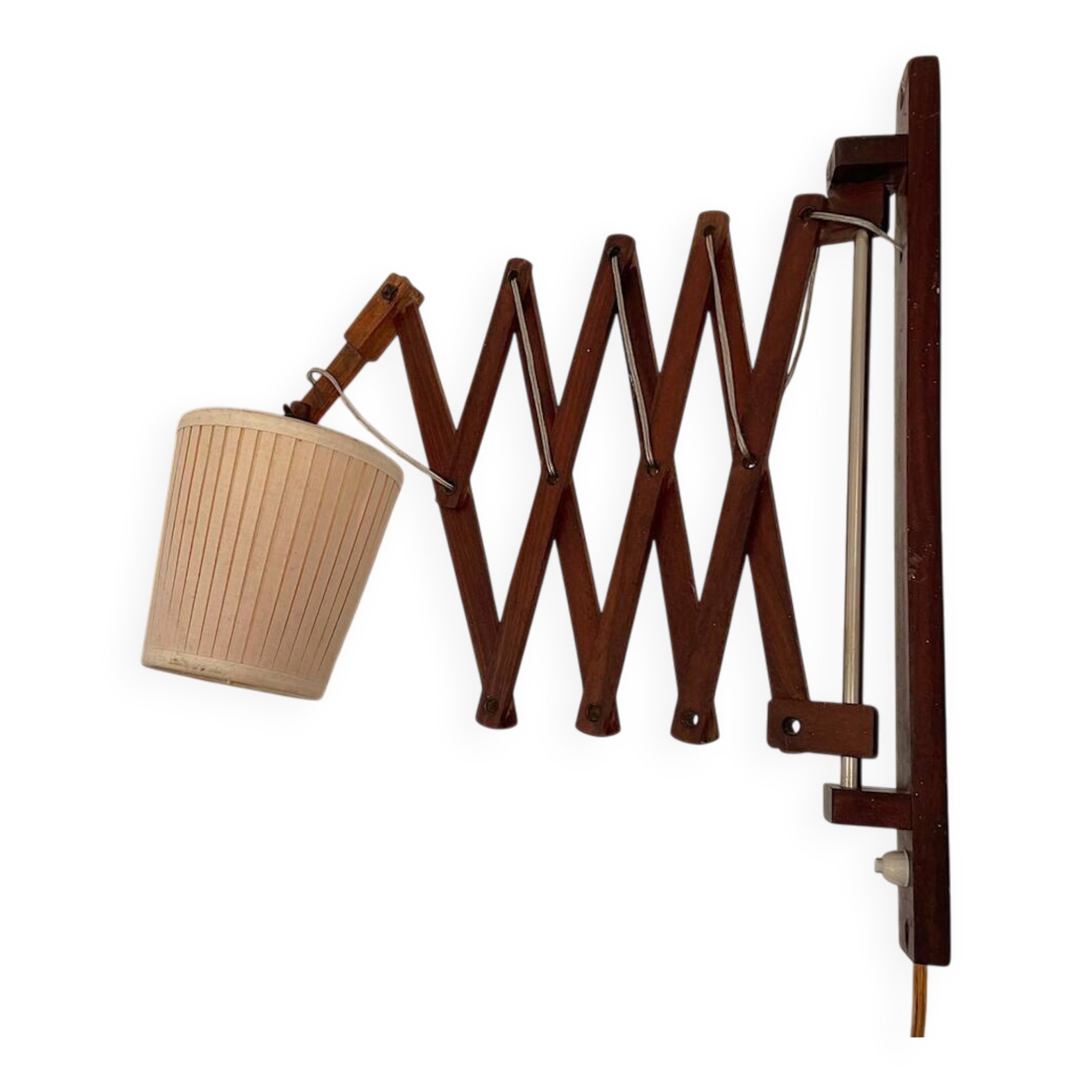 Scandinavian wooden scissor acordion wall lamp