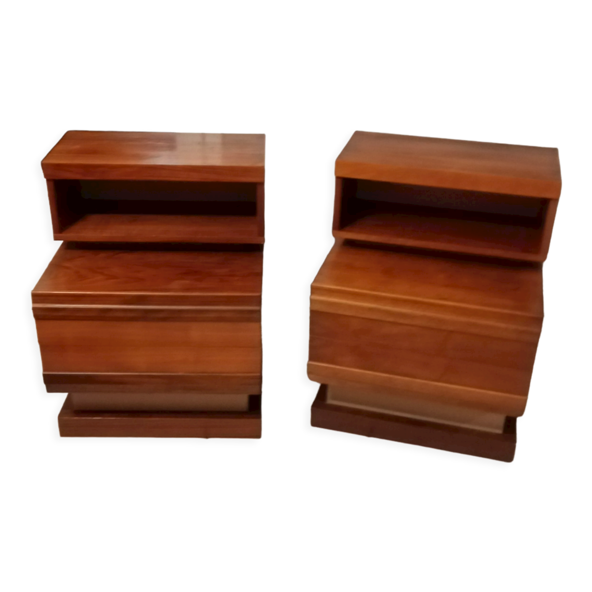 Pair bedside Scandinavian vintage teak year 70 SIMAT DUBINSKI