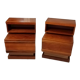 Pair bedside Scandinavian vintage teak year 70 SIMAT DUBINSKI