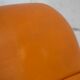 Sofa "space age". Leather, fiberglass, foam, steel. Circa 1970. Orange.