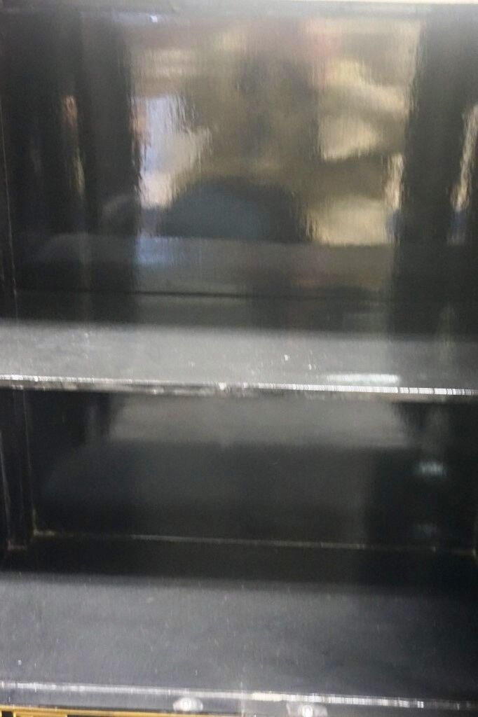 Small furniture in black Chinese lacquer with carved soapstone, mother-of-Pearl inlay.