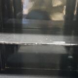 Small furniture in black Chinese lacquer with carved soapstone, mother-of-Pearl inlay.