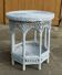 ROUND COFFEE TABLE IN WHITE RATTAN