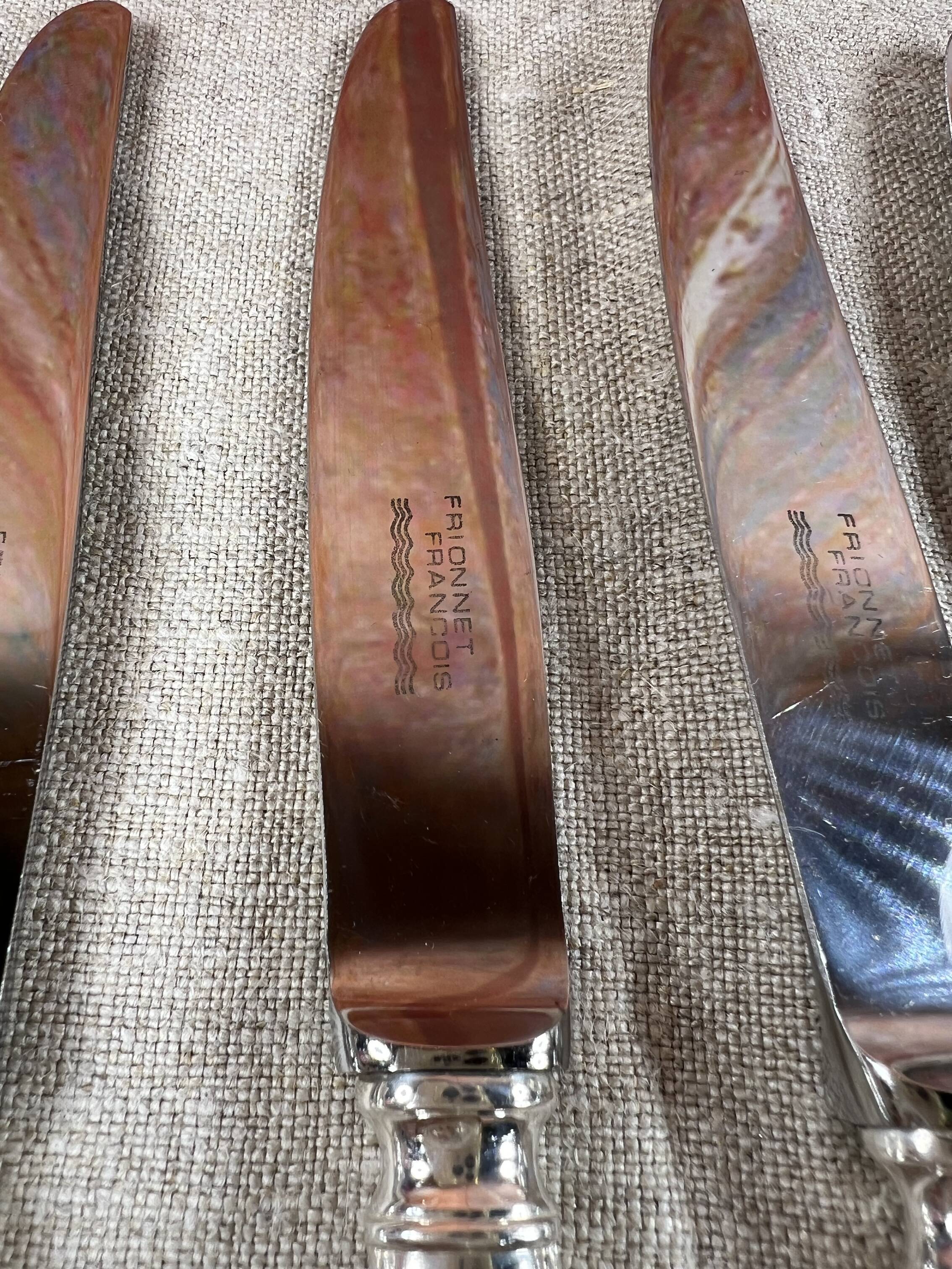 12 dessert knives François Frionnet silver metal for cheese and dessert