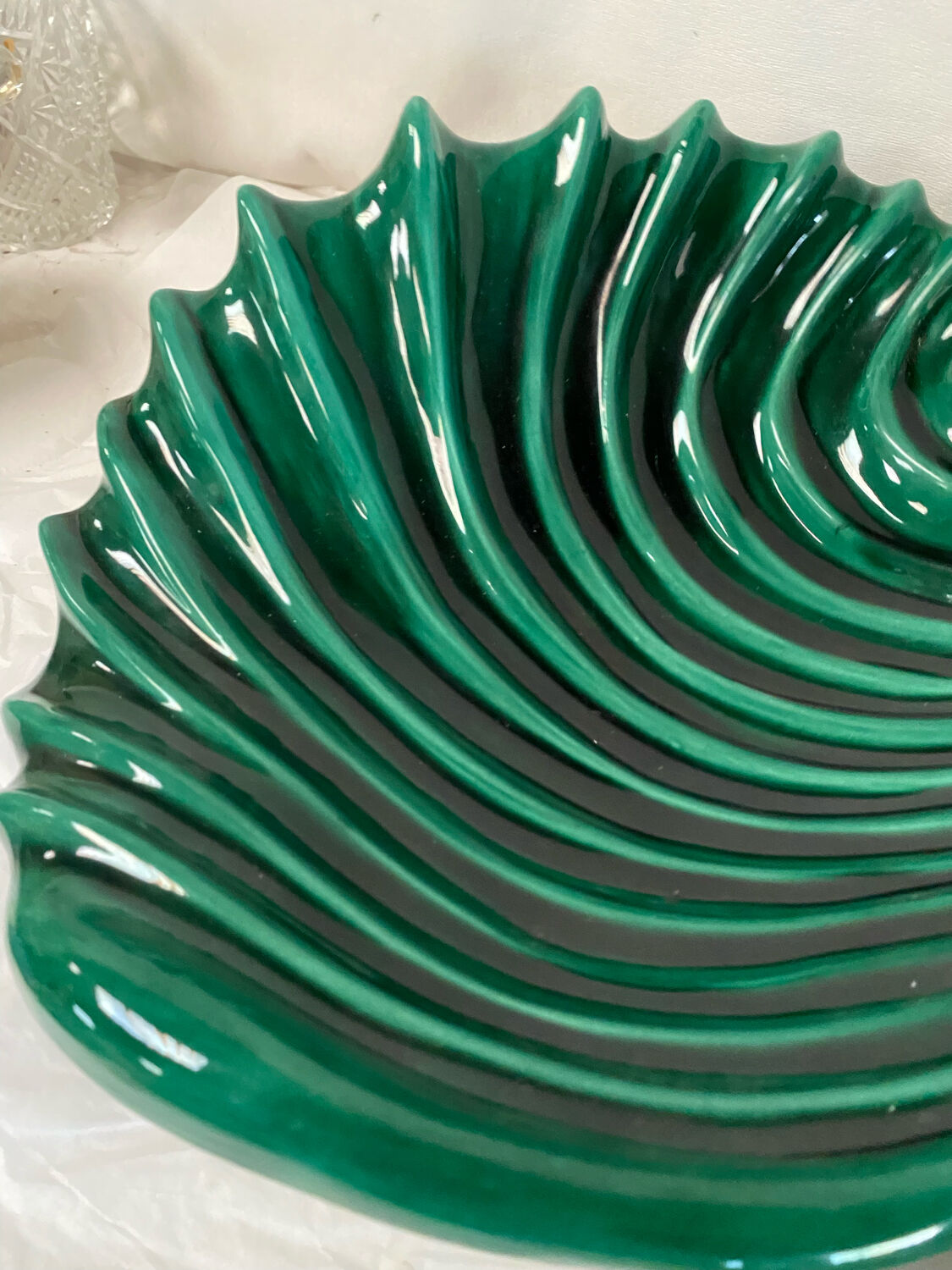 Green vintage ceramic cup