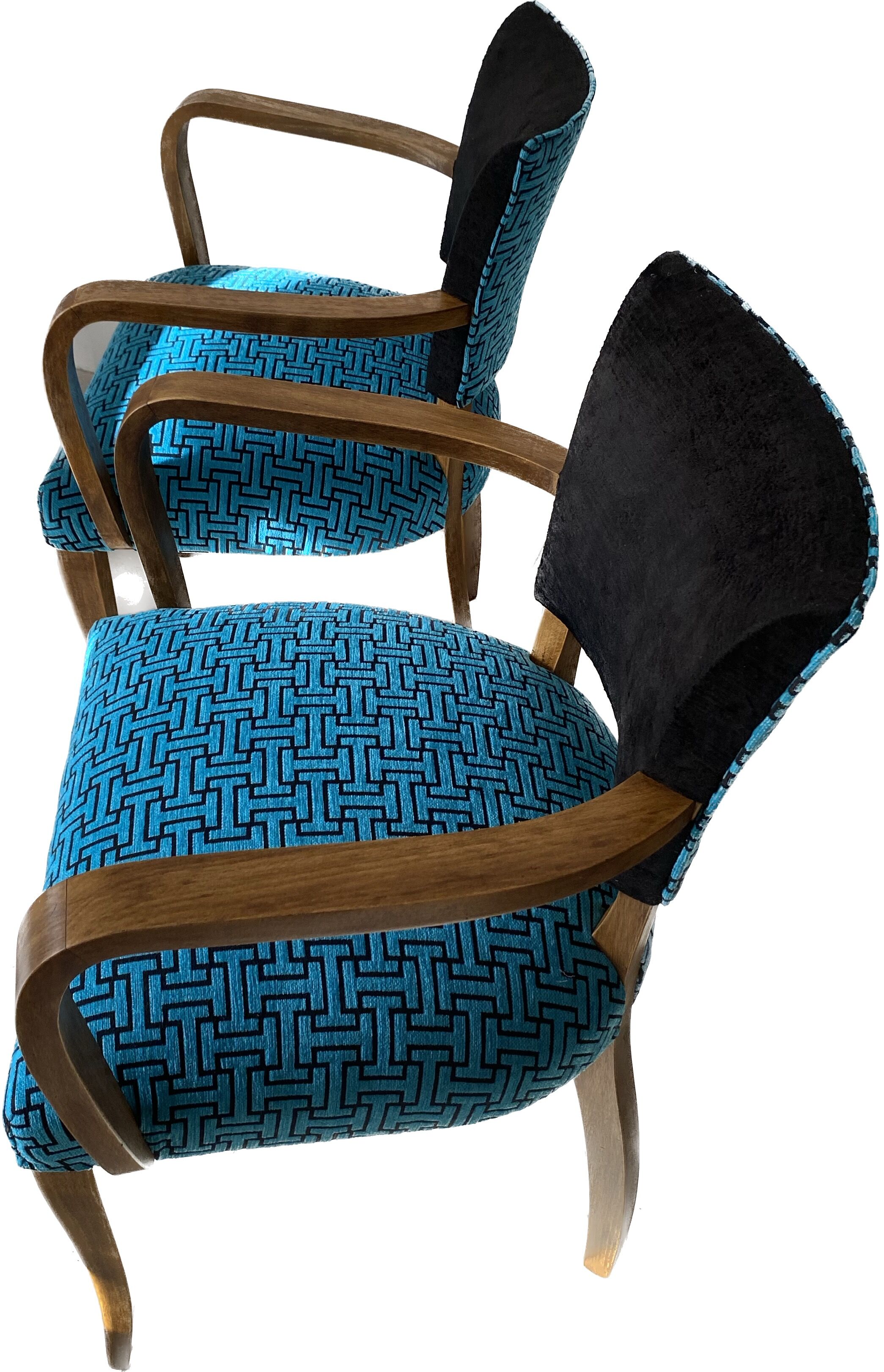 Pair of bridge armchairs