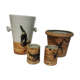 Lot de 4 pièces en céramique Poterie du Colombier décor tachiste
