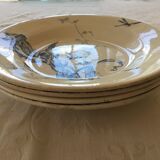 Lot of 4 hollow plates earthenware of Gien