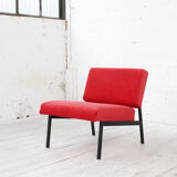 Chaise longue avec rembourrage rouge