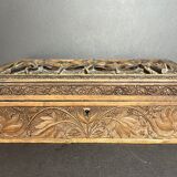 Carved wooden jewelry box
