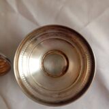 Silver metal mustard jar