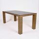 Memphis style dining table, wood, Italy
