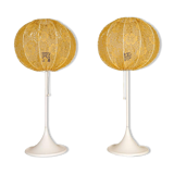 Pair of Bergboms B-024 mid-century modern table lamps, 1960s, Sweden.