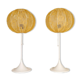 Pair of Bergboms B-024 mid-century modern table lamps, 1960s, Sweden.