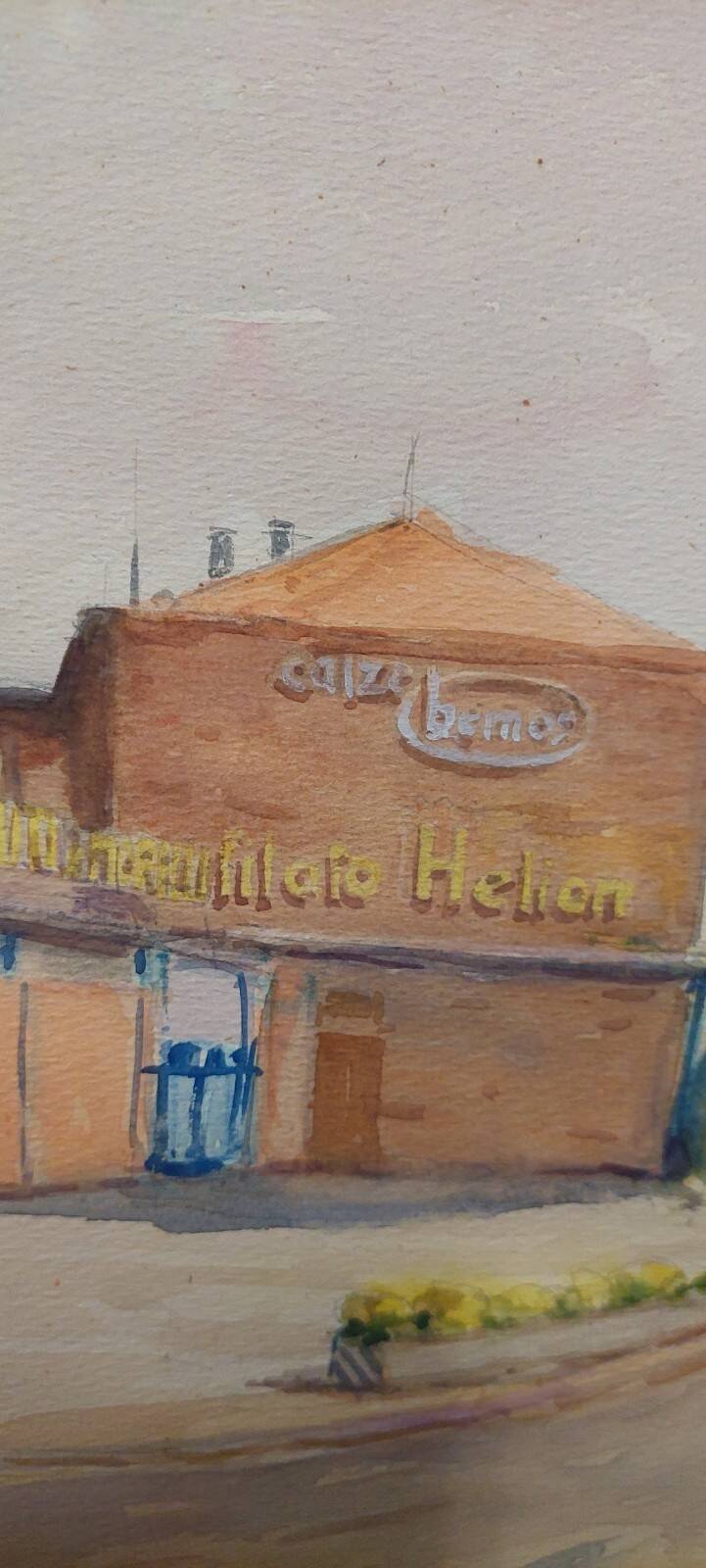 Guido hanset (1910-1992) watercolor on paper view of genoa ? 1968 signed