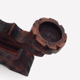Brutalist wooden candlestick