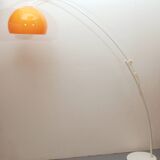 1970s floor lamp /arc lamp i white and orange