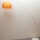 1970s floor lamp /arc lamp i white and orange