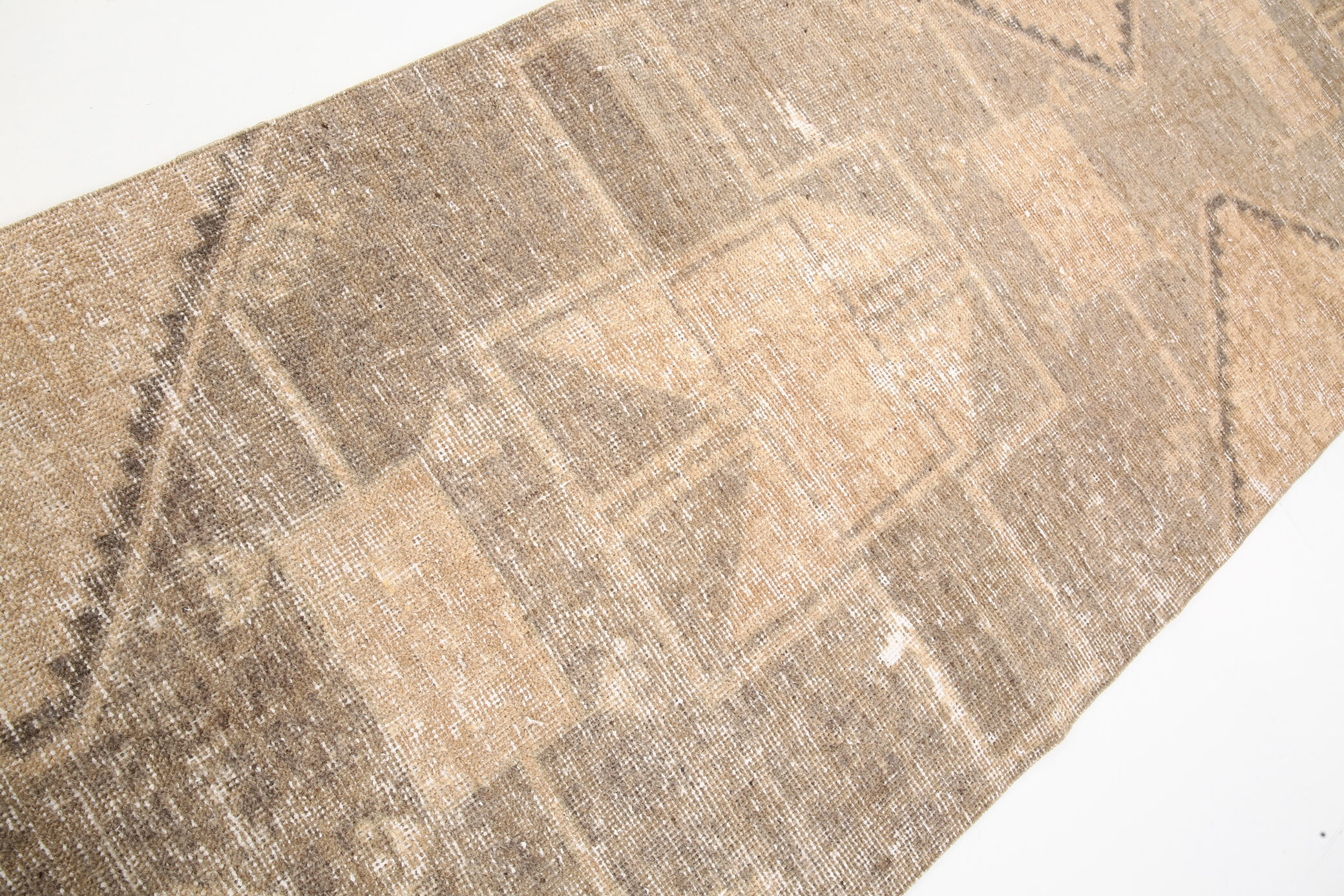 3x13 Vintage Turkish Runner Rug, 92x410Cm